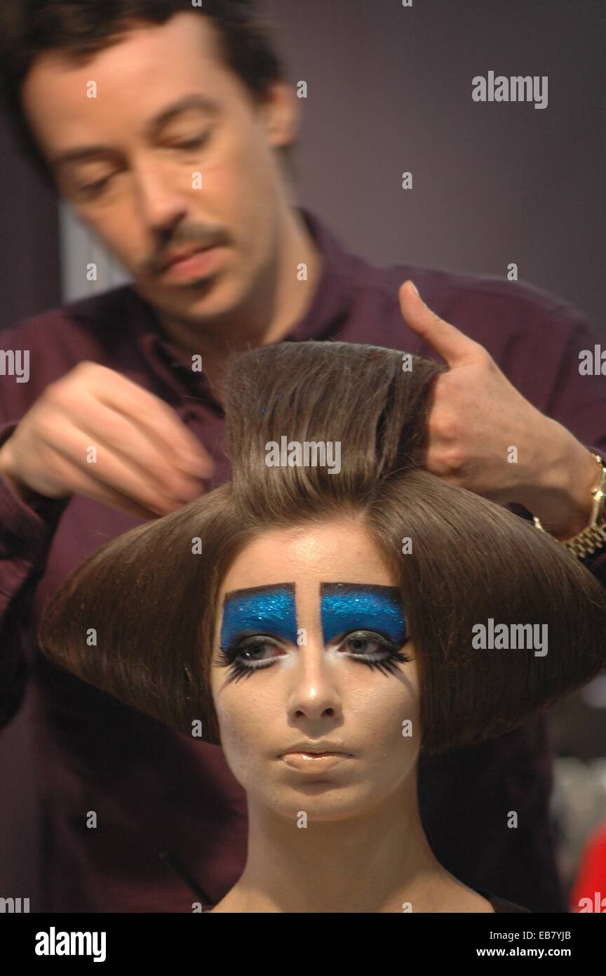 New York City, strange haircut at the International Beauty Show