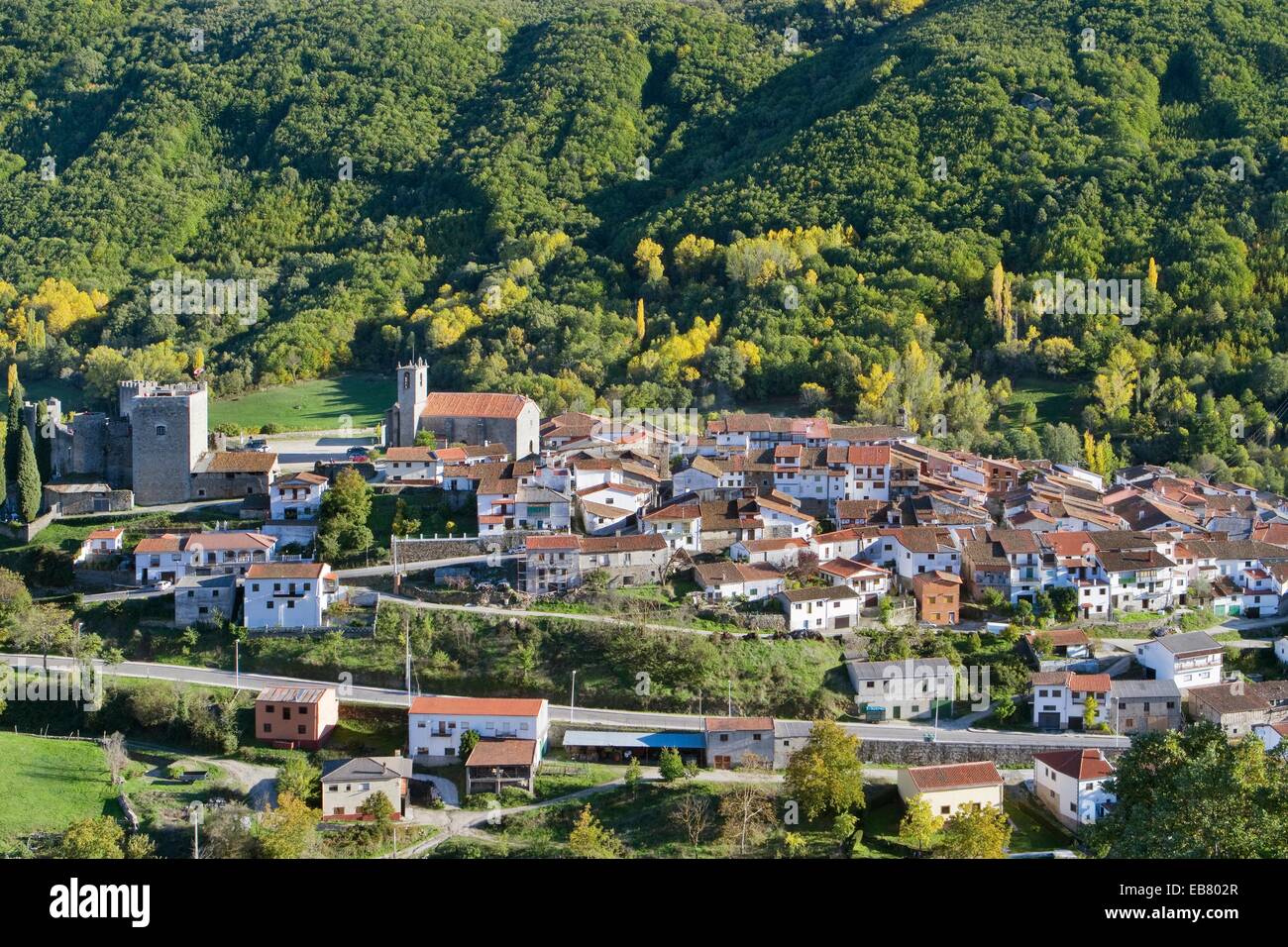 Overview Montemayor del Río small village declarated Historical