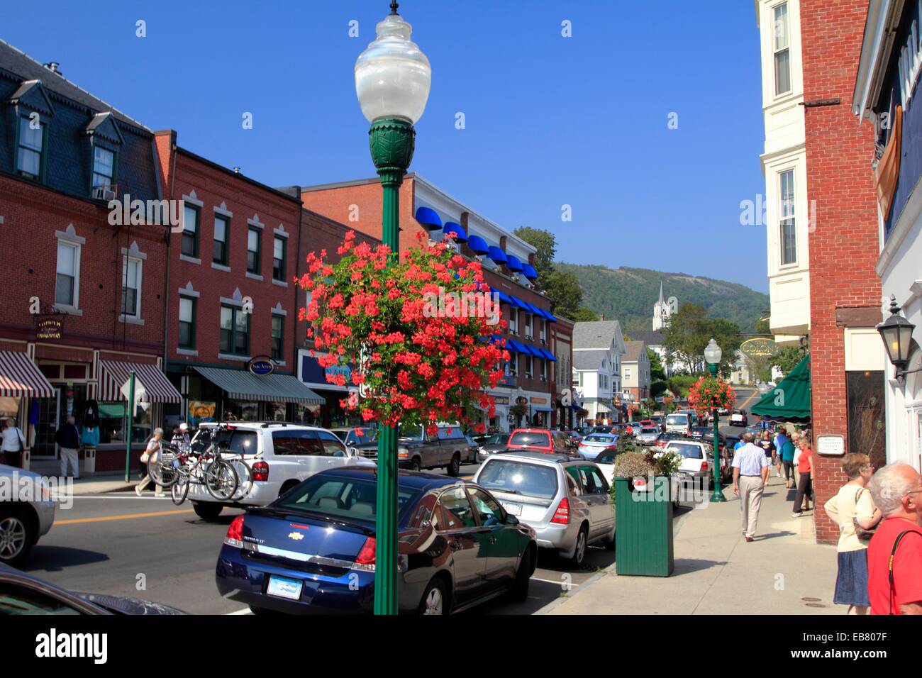 Camden Maine USA Main Street Stock Photo Alamy