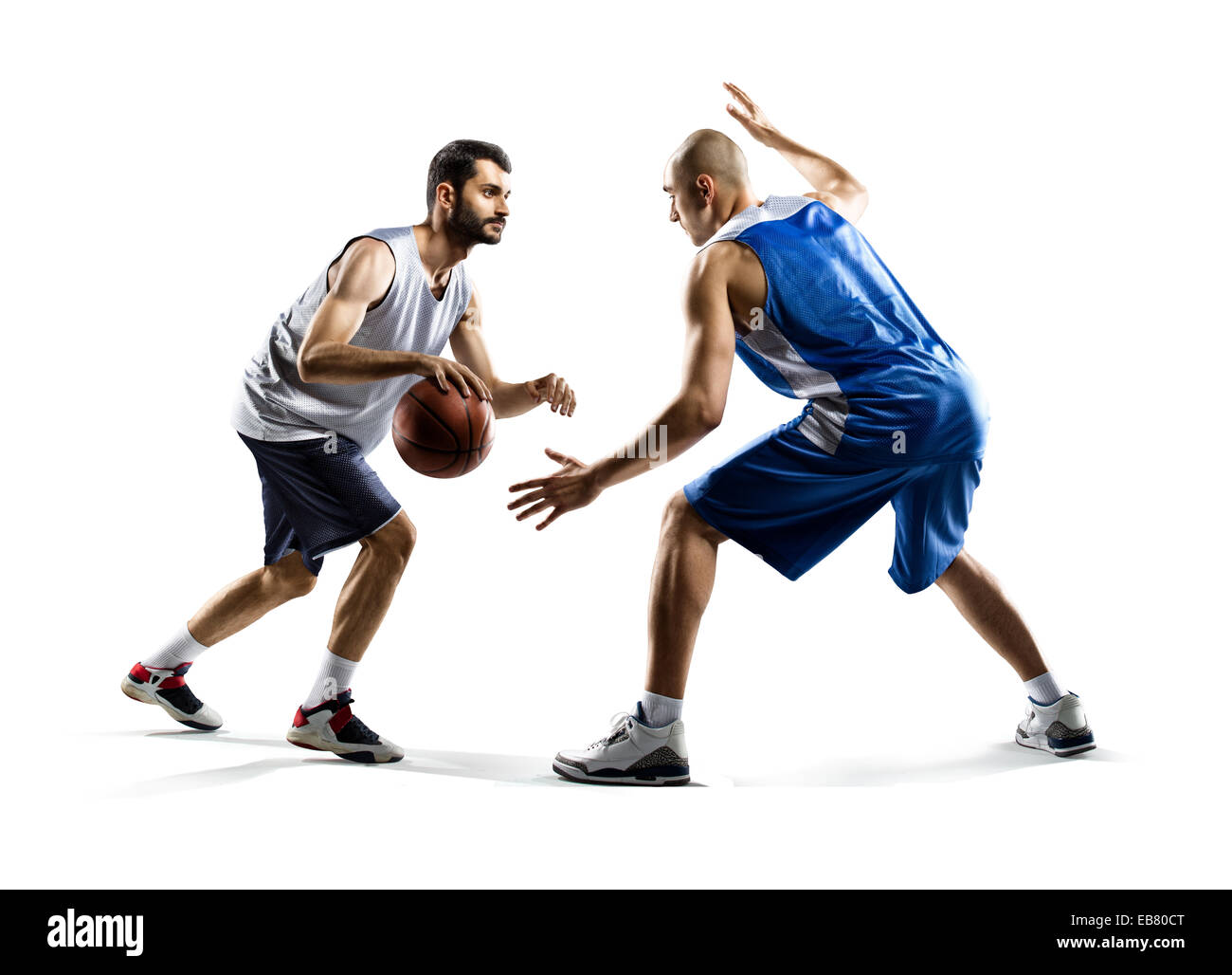 Two basketball players in action Stock Photo - Alamy