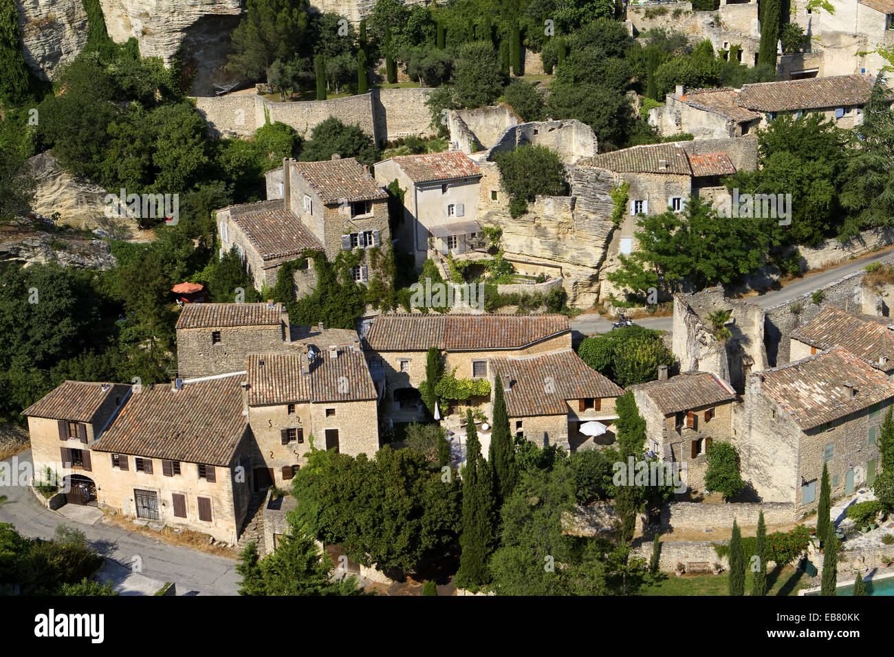 Overview Gordes village labeled The Most Beautiful Villages France
