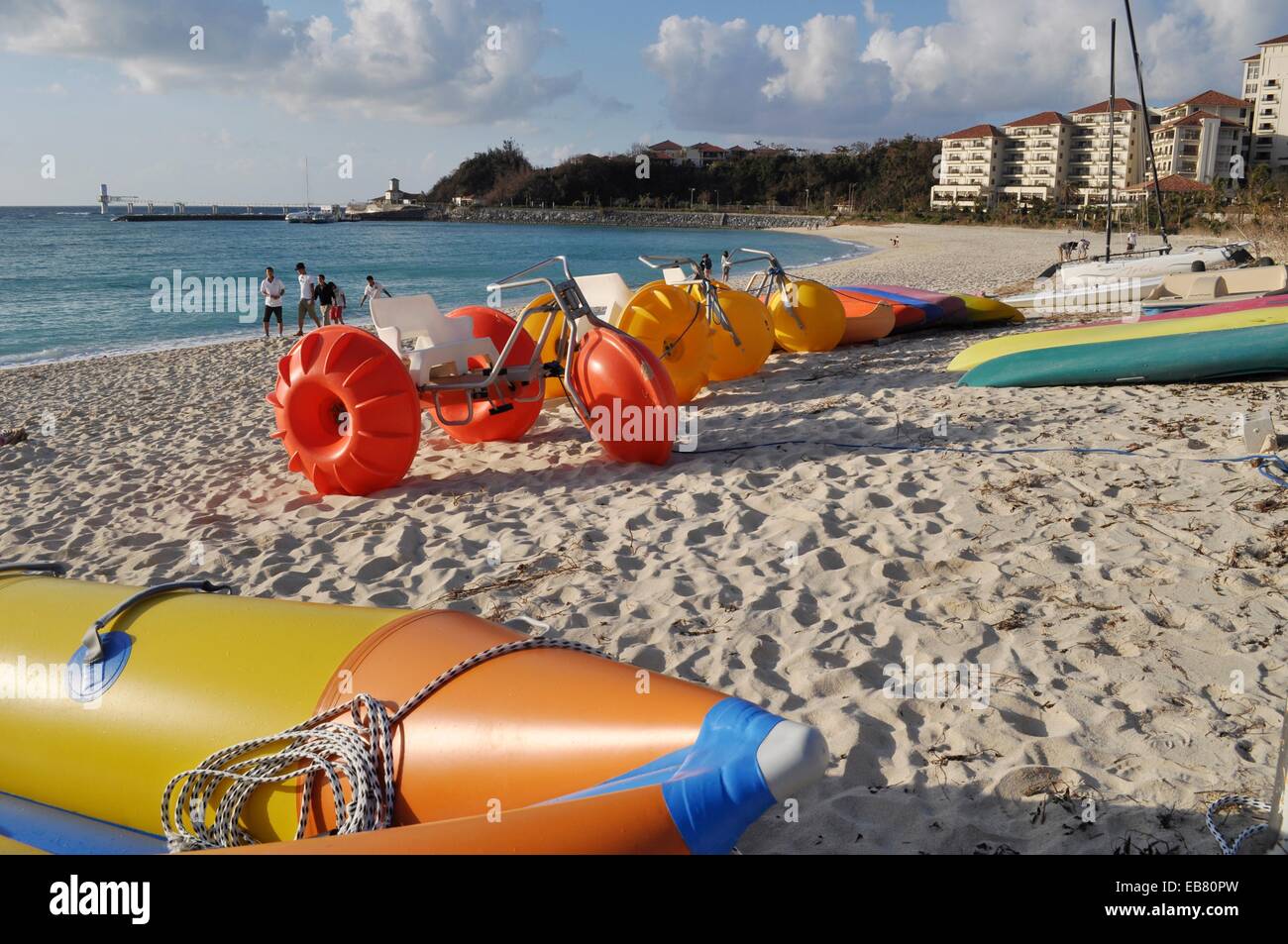 Onna Okinawa Japan Asia Sea Seaside Coast Beach Sand Canoe