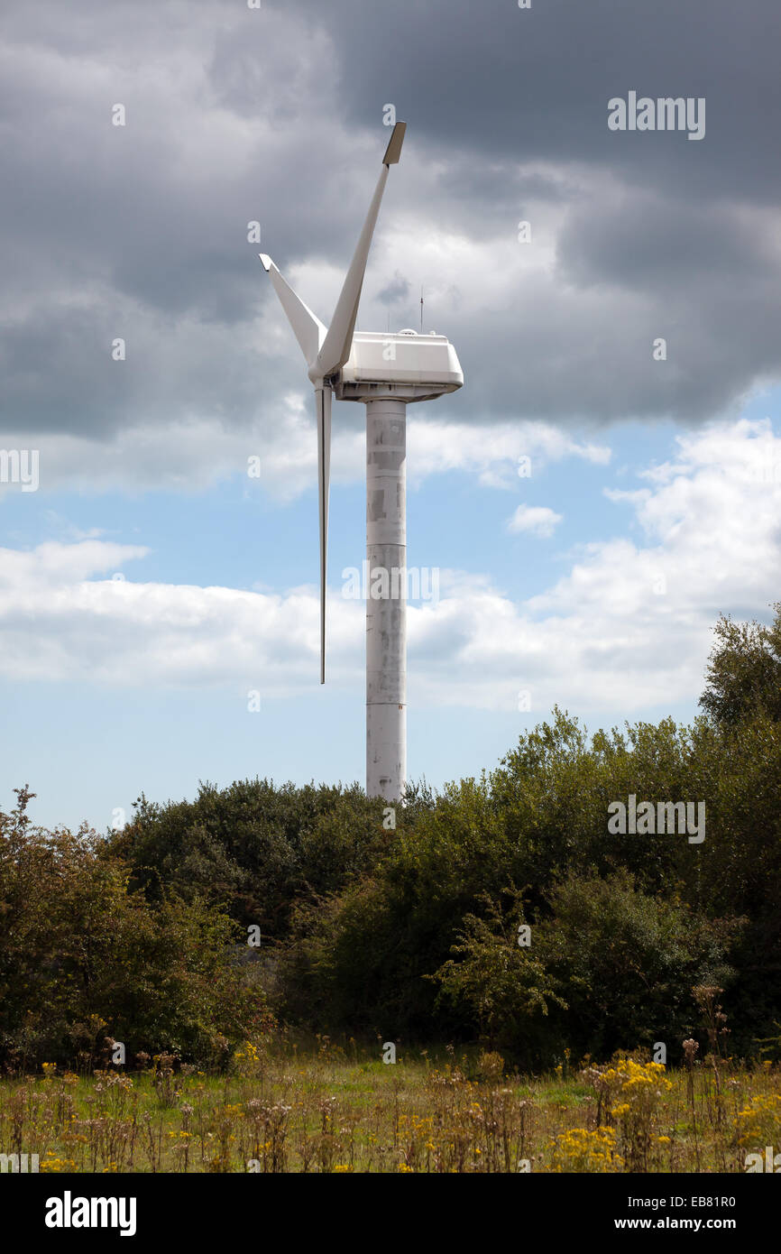 The experimental 1Megawatt wind turbine on the site of the former Richborough power station, Sandwich, Kent. Stock Photo
