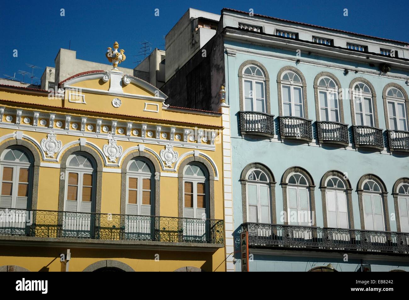 Rio de Janeiro, Brazil, colonial houses in Catete neighborhood Stock