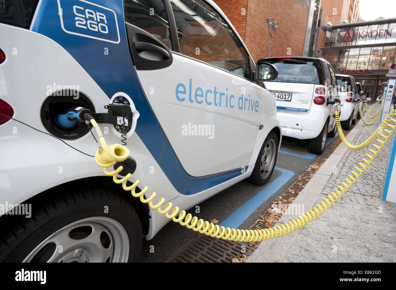 Germany, Berlin, Potsdamer Platz Square, Electric Cars Mercedes