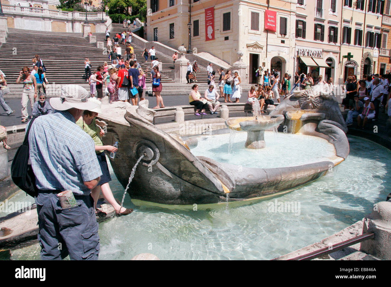 Fontana della Barcaccia Spanish Steps, Piazza di Spagna, Rome Stock Photo