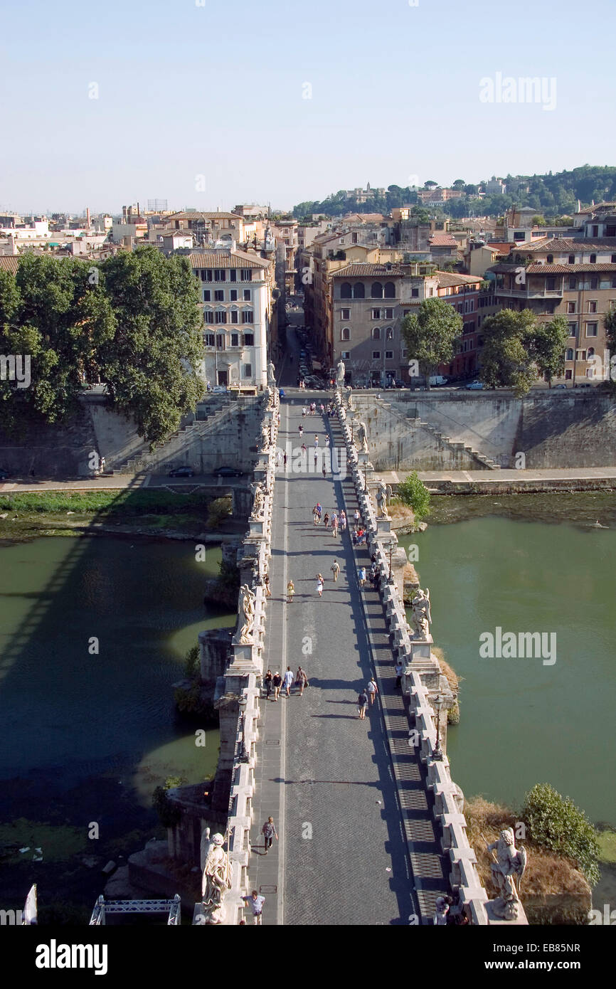 St Angelo bridge and Tiber river, Rome Stock Photo