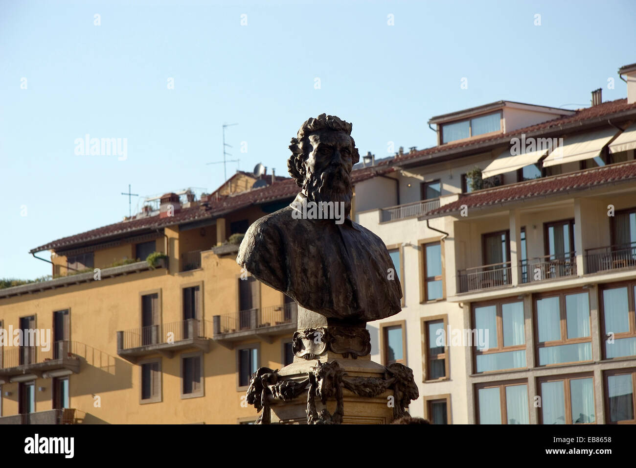 Benvenuto Cellini sculpture, ponte Vechio, Florence Stock Photo