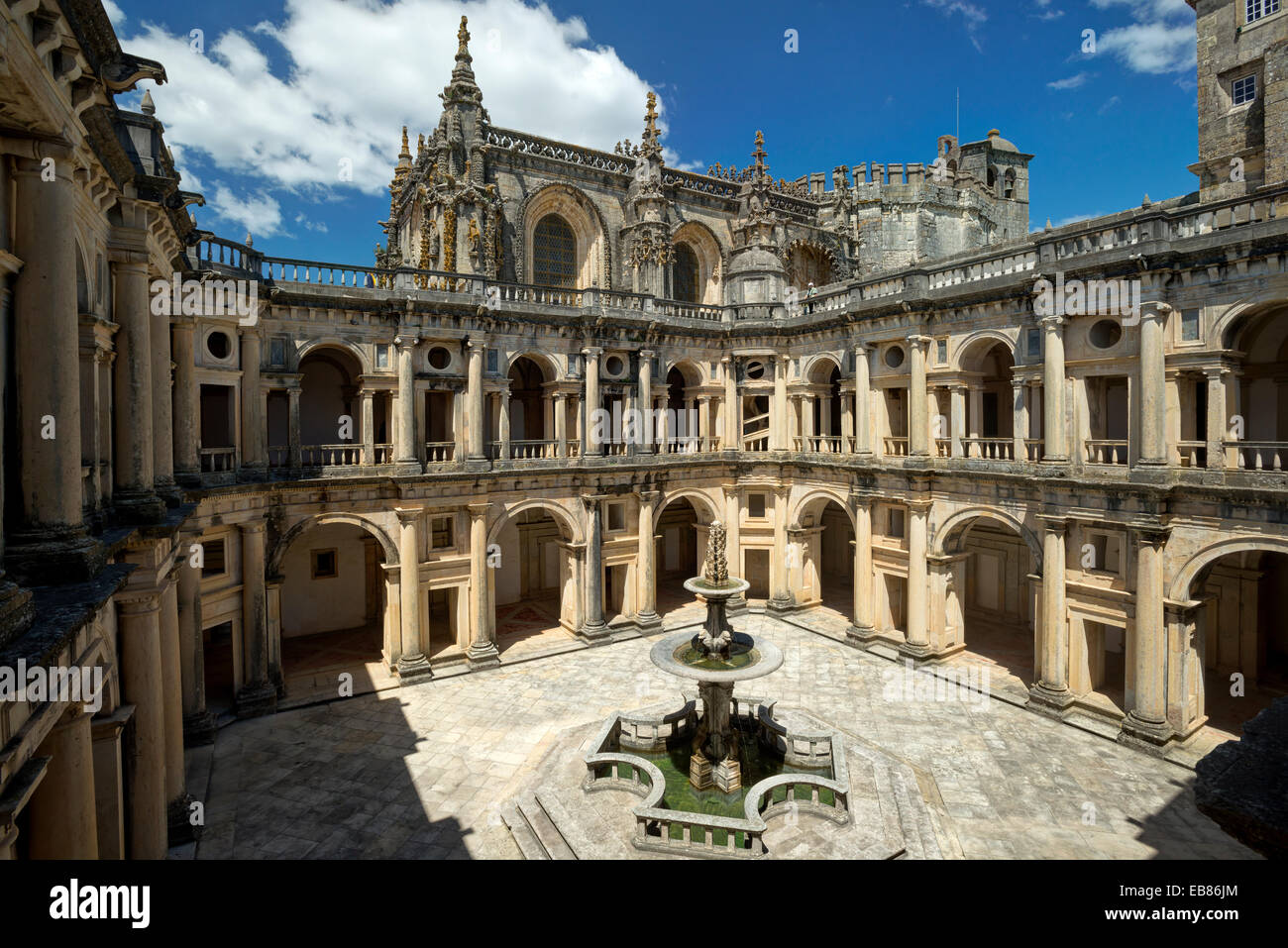 Portugal, the Ribatejo, Tomar convento de Cristo, the central cloisters in classical style Stock Photo