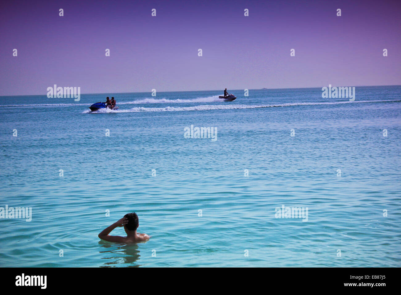 swimming at Arabian gulf, Kuwait Stock Photo Alamy
