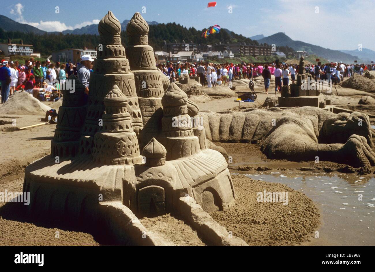 Cannon Beach Sand Castle Contest Cannon Beach Oregon Stock Photo Alamy