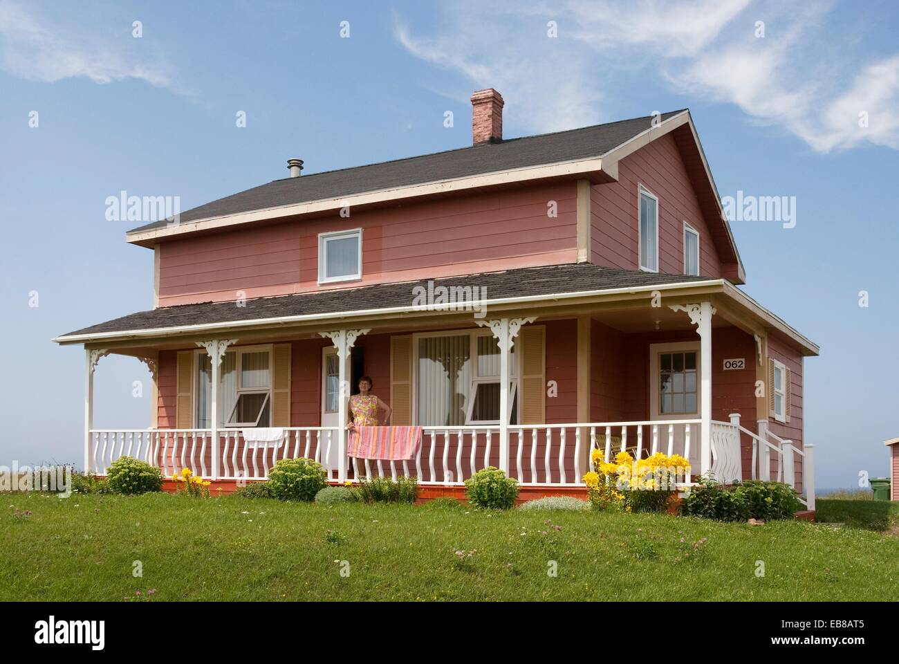 wooden house of Cap aux Meules island, Magdalen Islands, Gulf of Saint