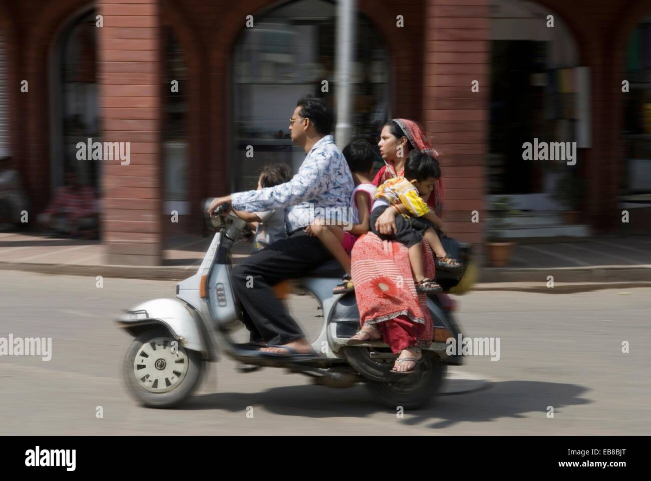 Indian family on scooter hires stock photography and images Alamy