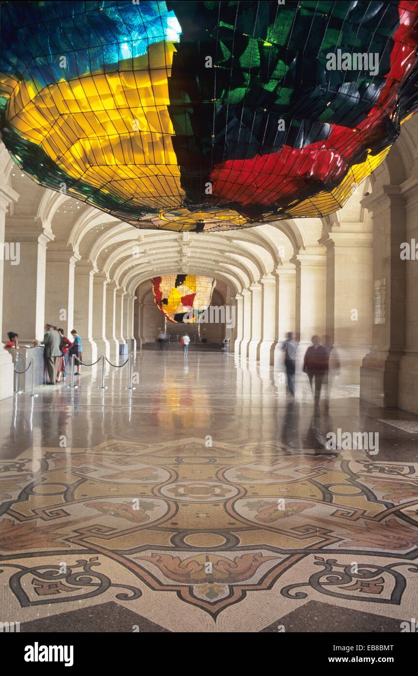 colored glass oculi works Gaetano Pesce entrance the Palais des beaux-arts Palace Fine Arts Lille Nord department Stock Photo