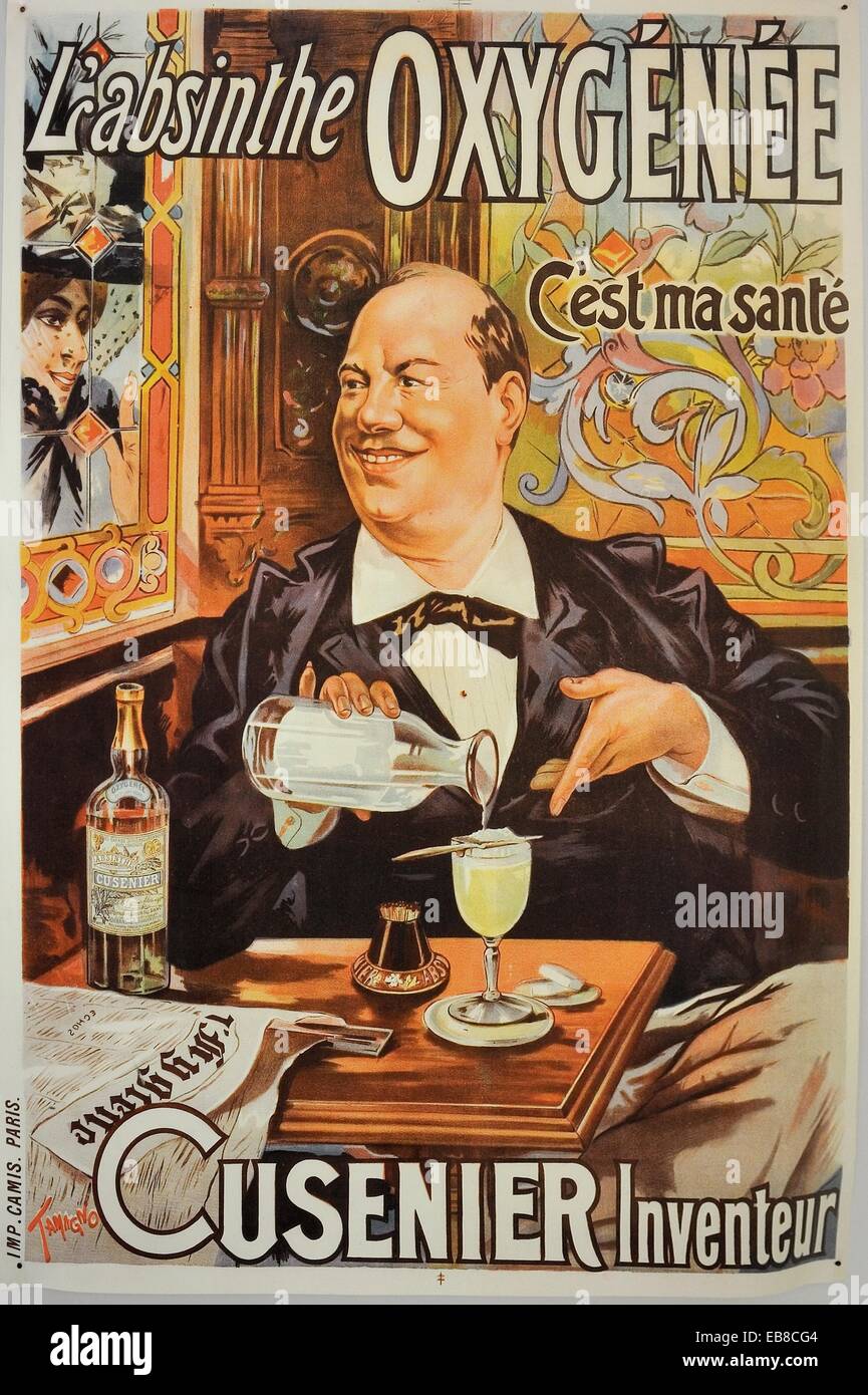 advertising poster by Nicholas Tamagno, 1896, Doubs departement, Franche-Comte region, France Europe Stock Photo