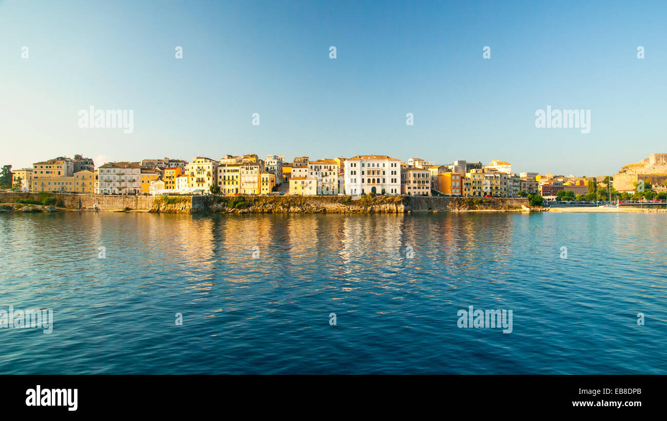 Corfu town - Greece. View from the sea Stock Photo