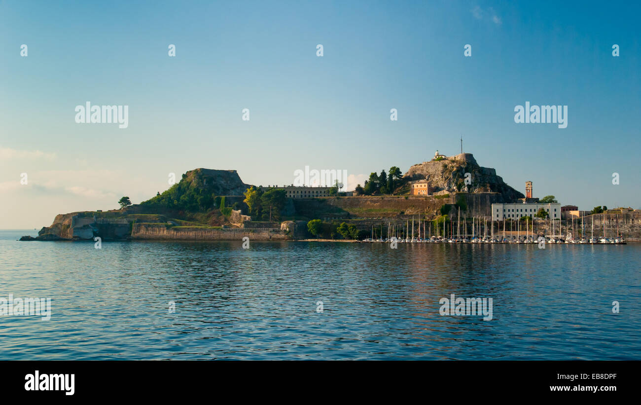 Corfu town - Greece. View from the sea Stock Photo