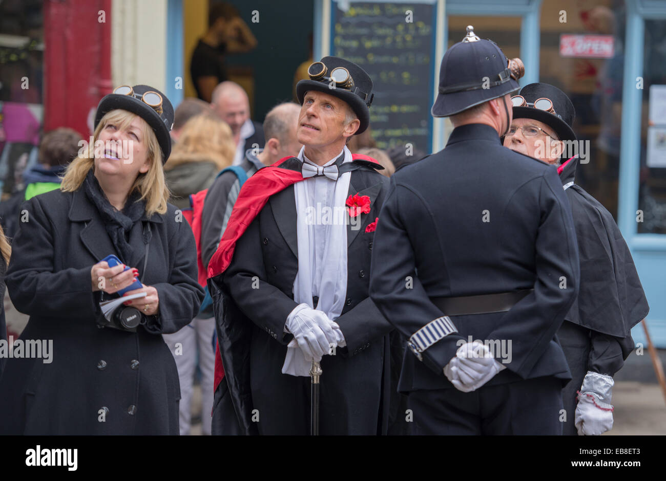 Whitby, North Yorkshire, England, UK, Nov 2014. Goths and Steampunks gather at The Whitby Goth Weekend (WGW) Stock Photo