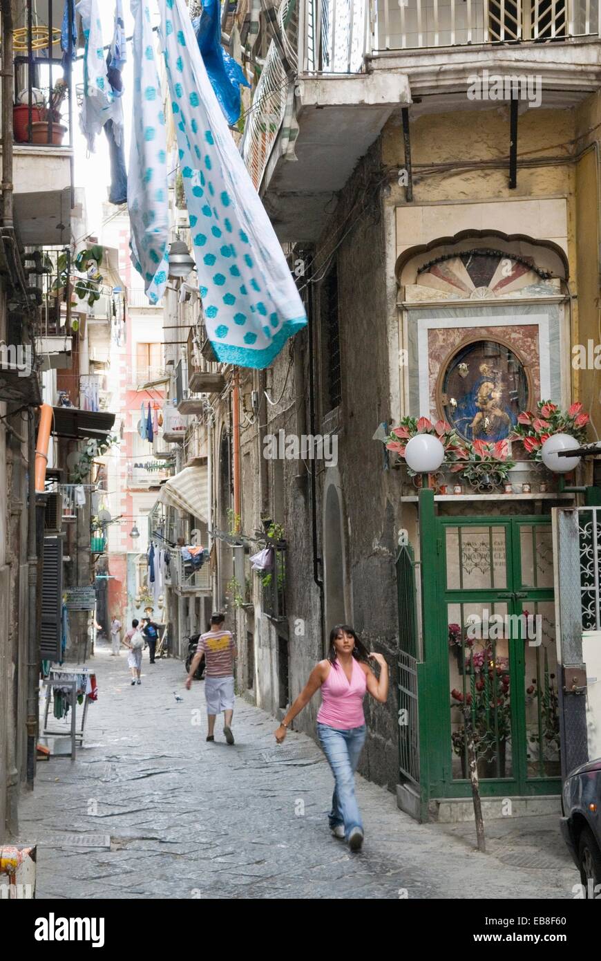 alley in the historic city center, Naples, Campania region, southern