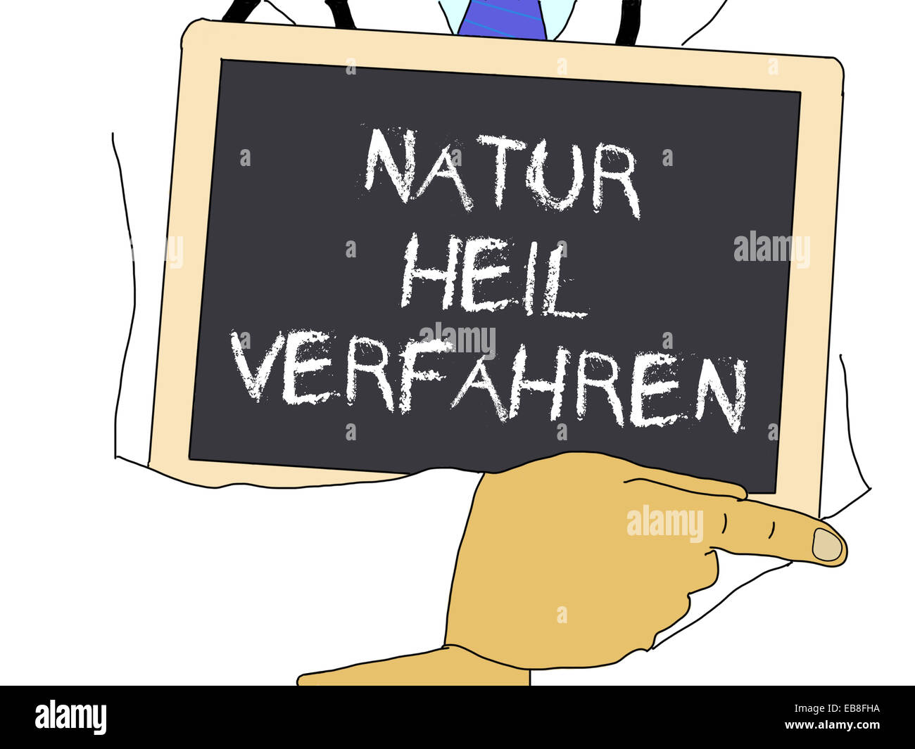 Illustration Doctor shows information naturopathic medicine in german