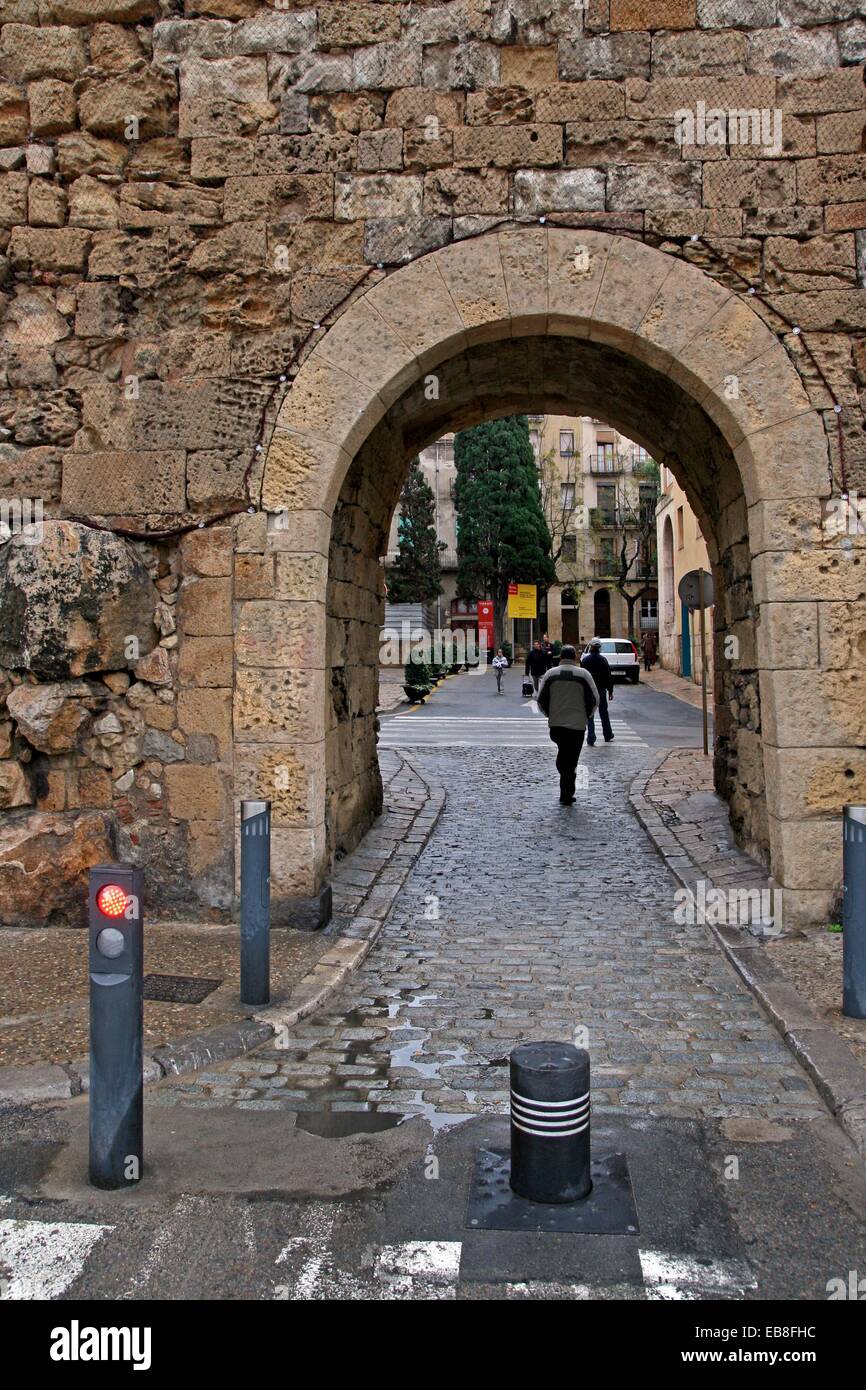Portal del Roser, Roman wall, Tarragona, Catalonia, Spain Stock Photo