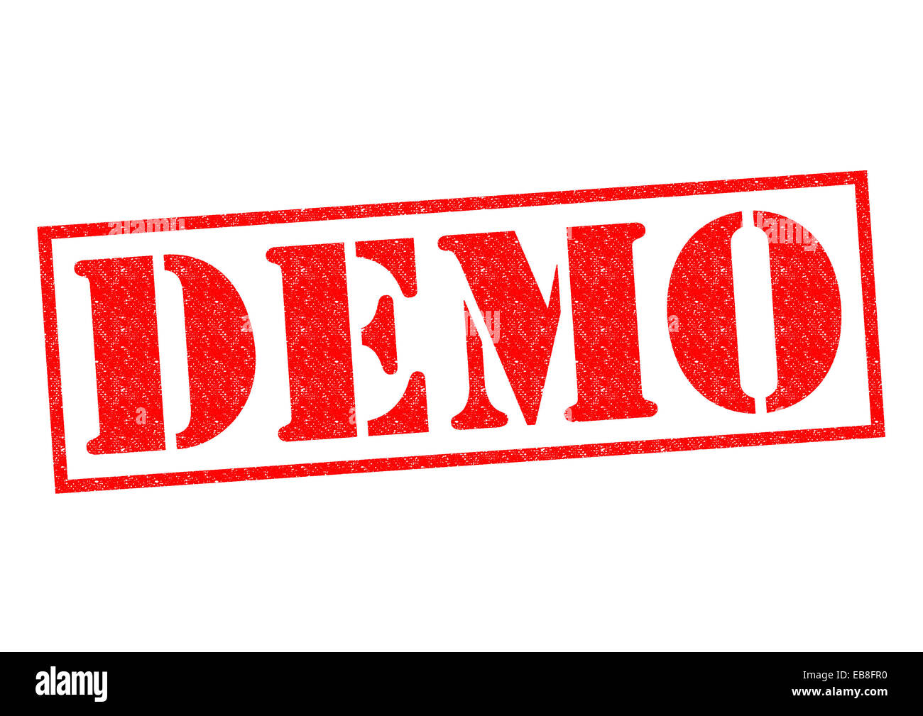 DEMO red Rubber Stamp over a white background Stock Photo - Alamy