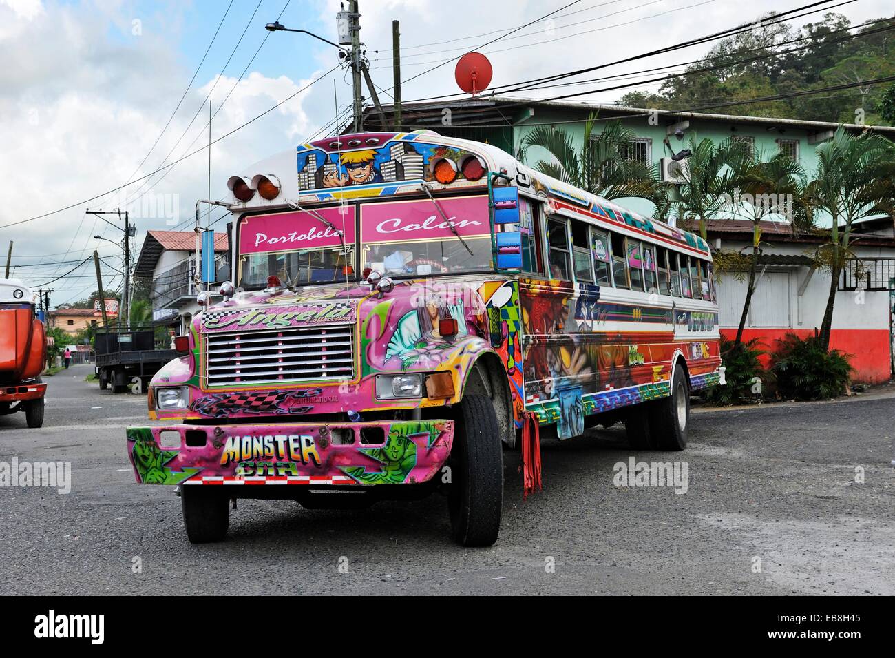 Diablo Rojo-Red Devil, bus in Panama, Portobelo, Republic of Panama