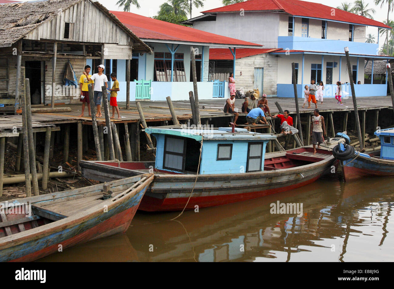 Padang Tikar Fishing Village Indonesia Asia Stock Photo Alamy