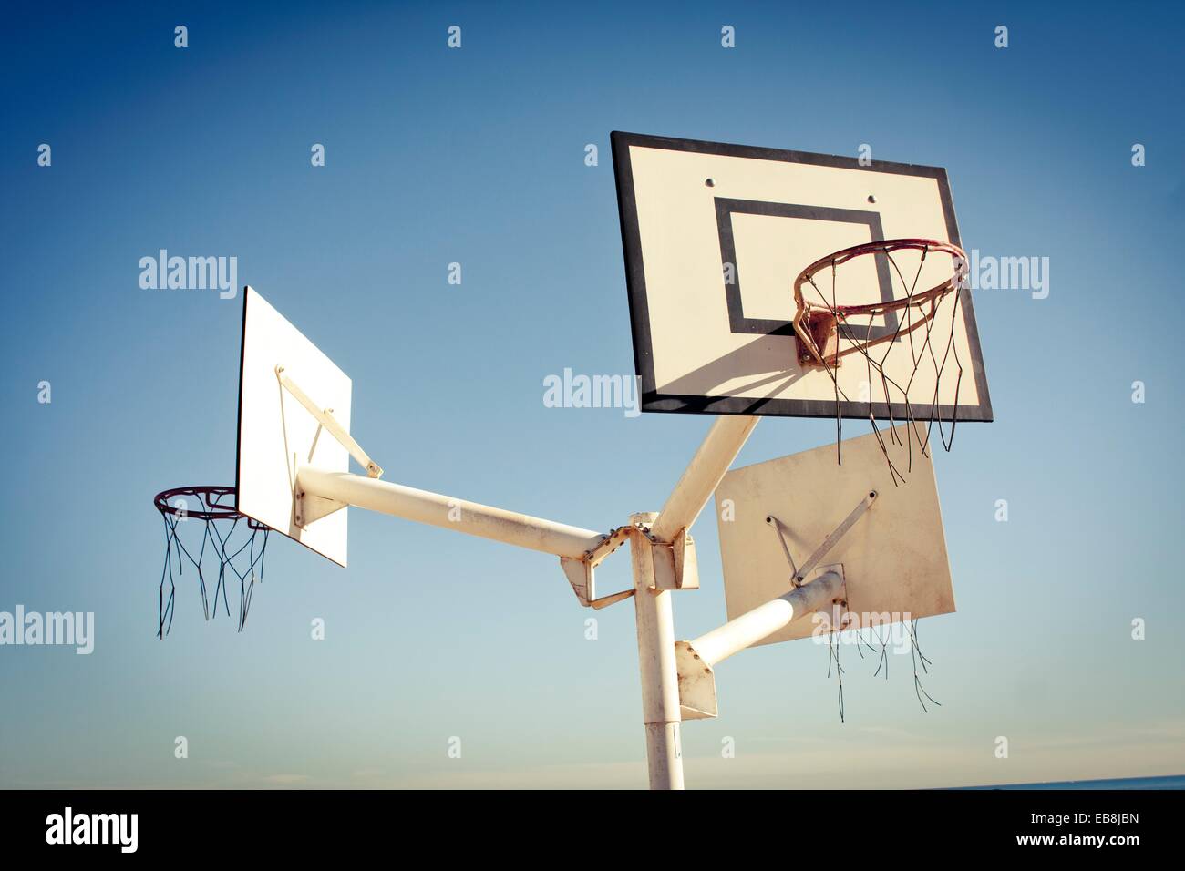 basketball hoop on the beach, Valencia Stock Photo Alamy