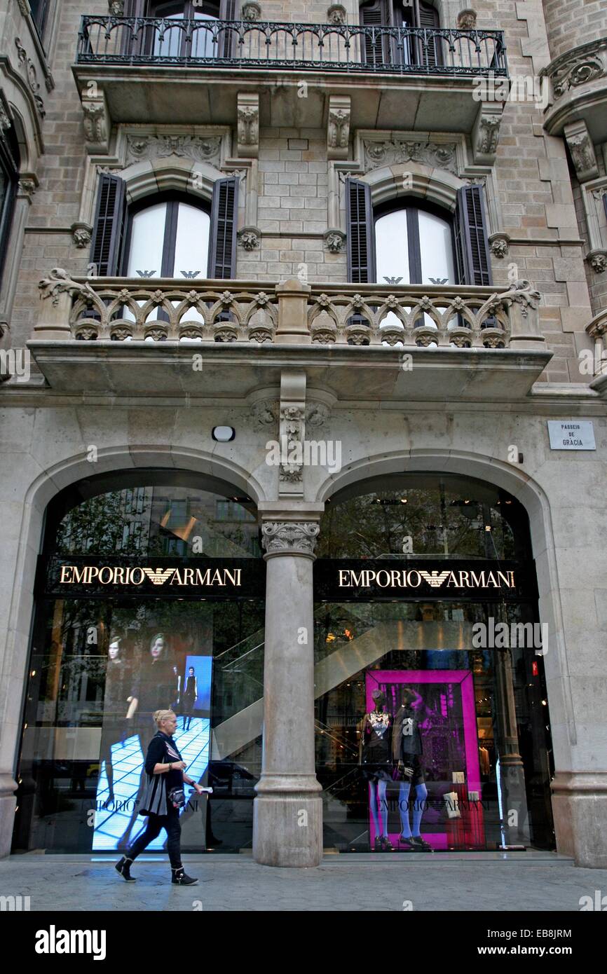 Emporio Armani shop, Paseo de Gracia, Barcelona, Catalonia, Spain Stock  Photo - Alamy
