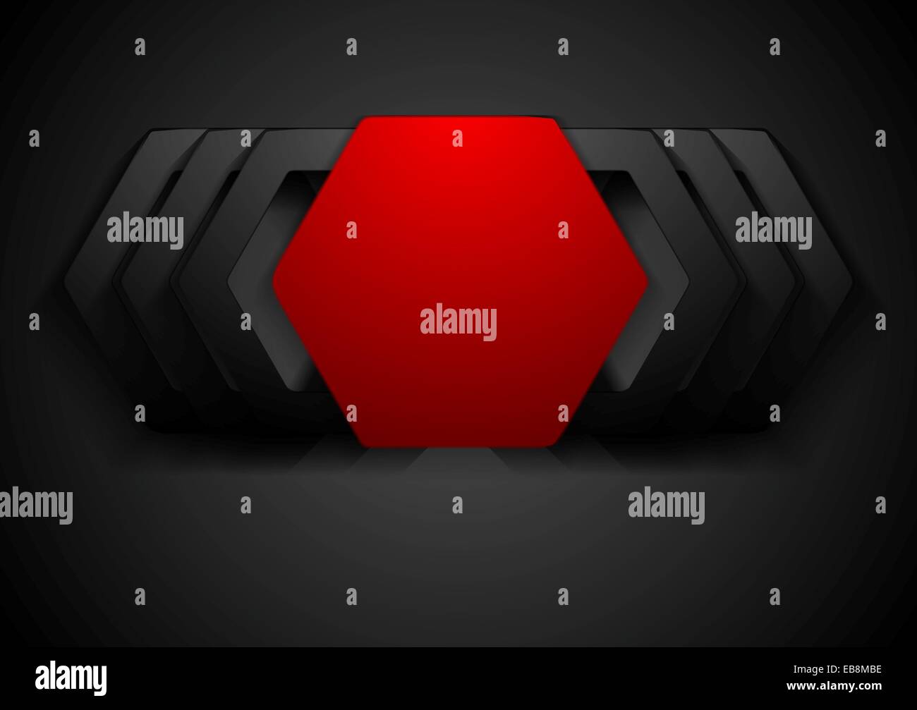 Red and black hexagon shapes logo. Vector design Stock Photo - Alamy