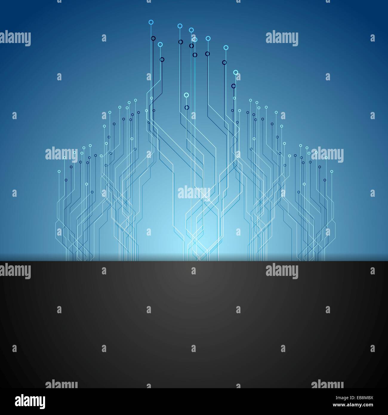 Dark blue circuit board tech background. Vector design Stock Photo - Alamy