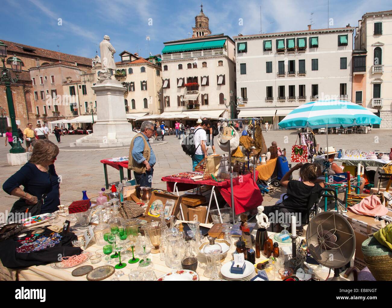 Market in Campo Santo Stefano St Stephen´s Square also known as Campo