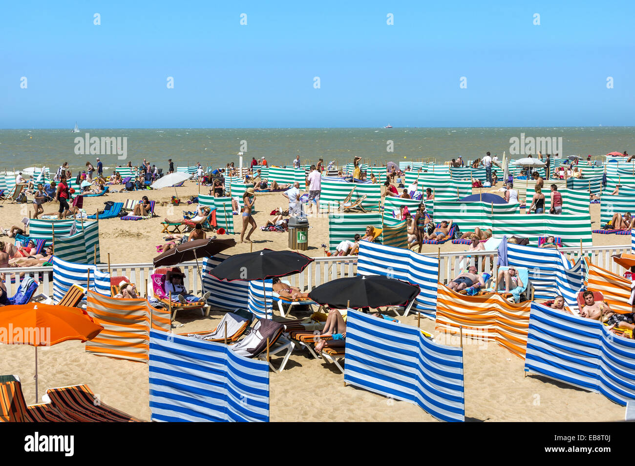 Oostende beach, North Sea Coast, West Flanders, Belgium. Stock Photo