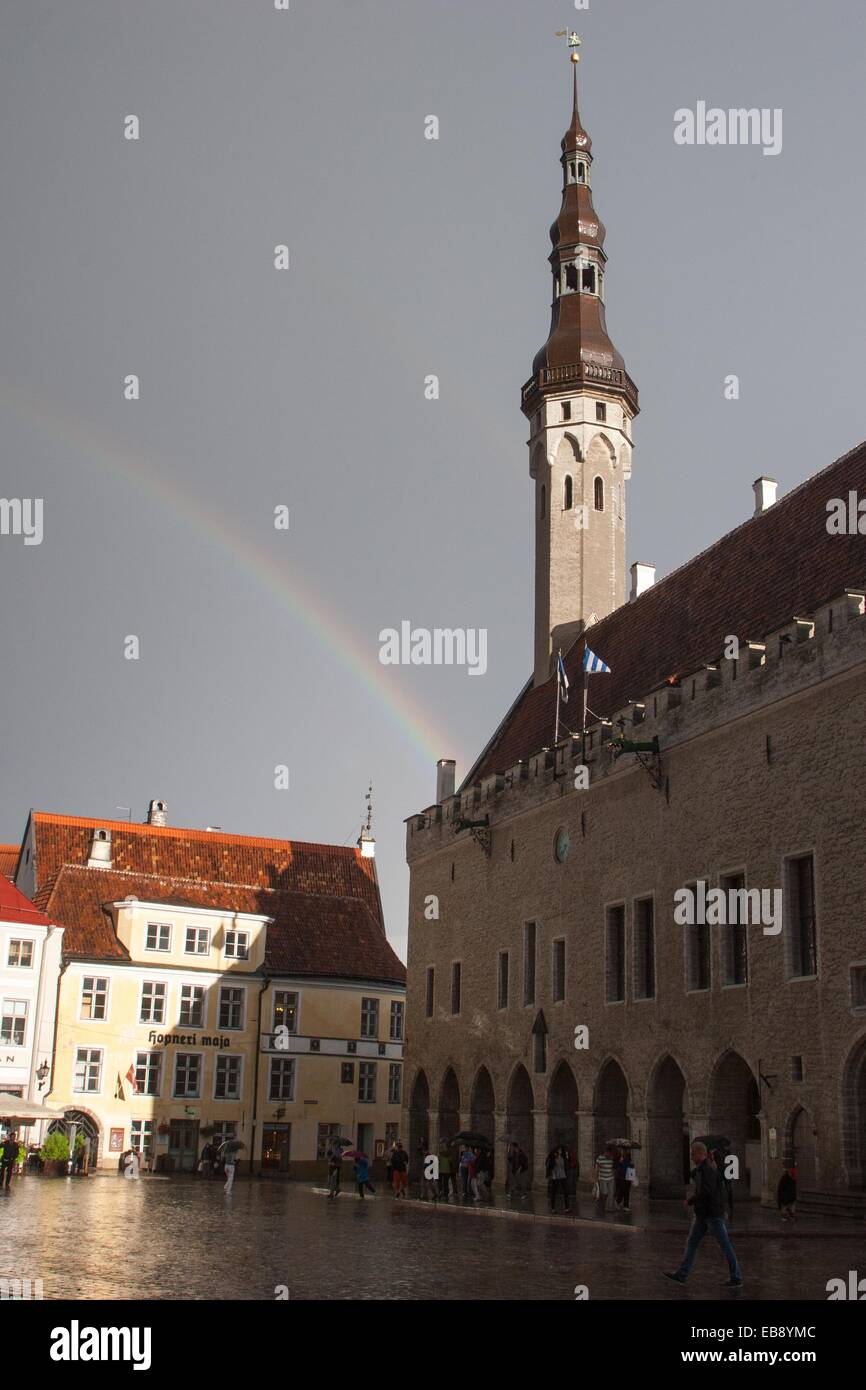 Rainbow, Town Hall Square, Tallinn, Harju, Estonia Stock Photo Alamy