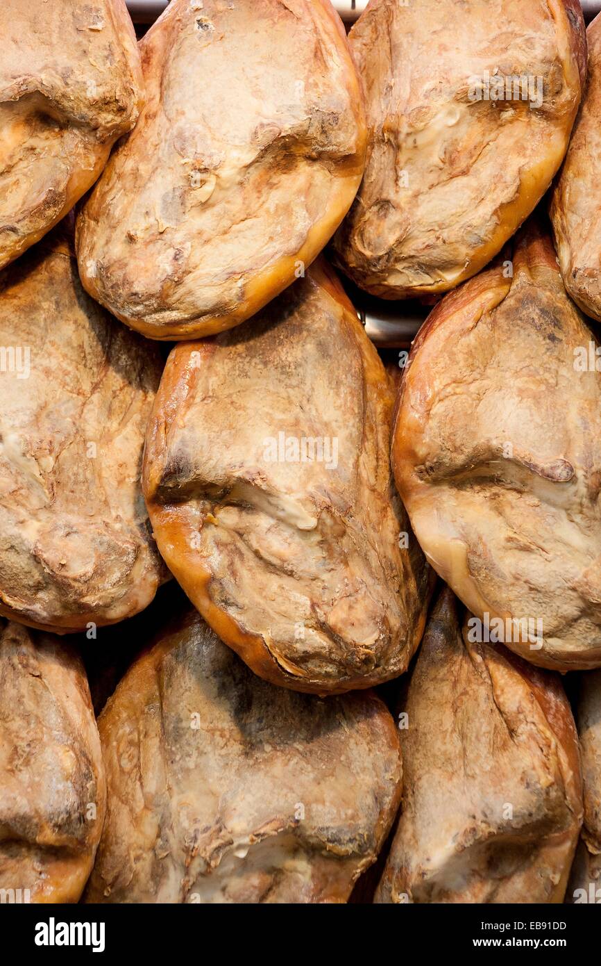 Jamon Serrano (drycured ham), Spain Stock Photo Alamy