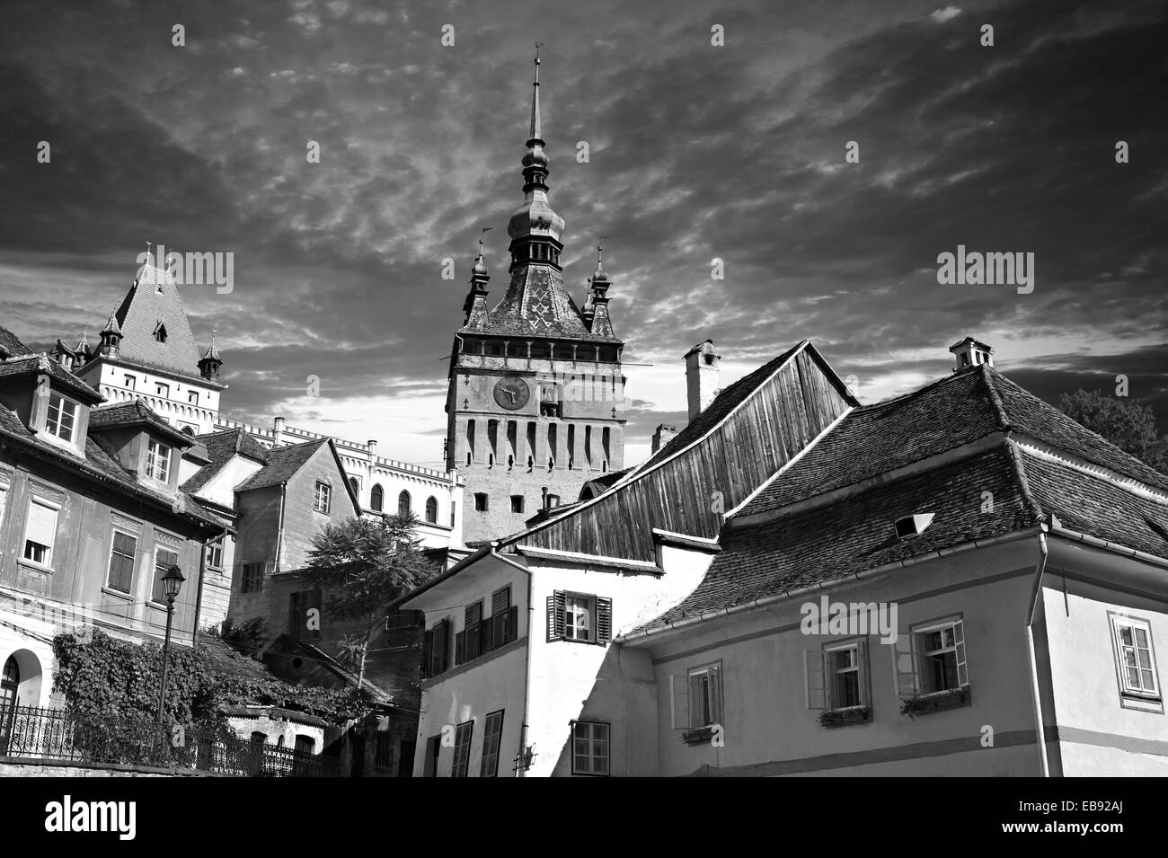Medieval clock tower & gate of Sighisoara Saxon fortified medieval citadel, Transylvania