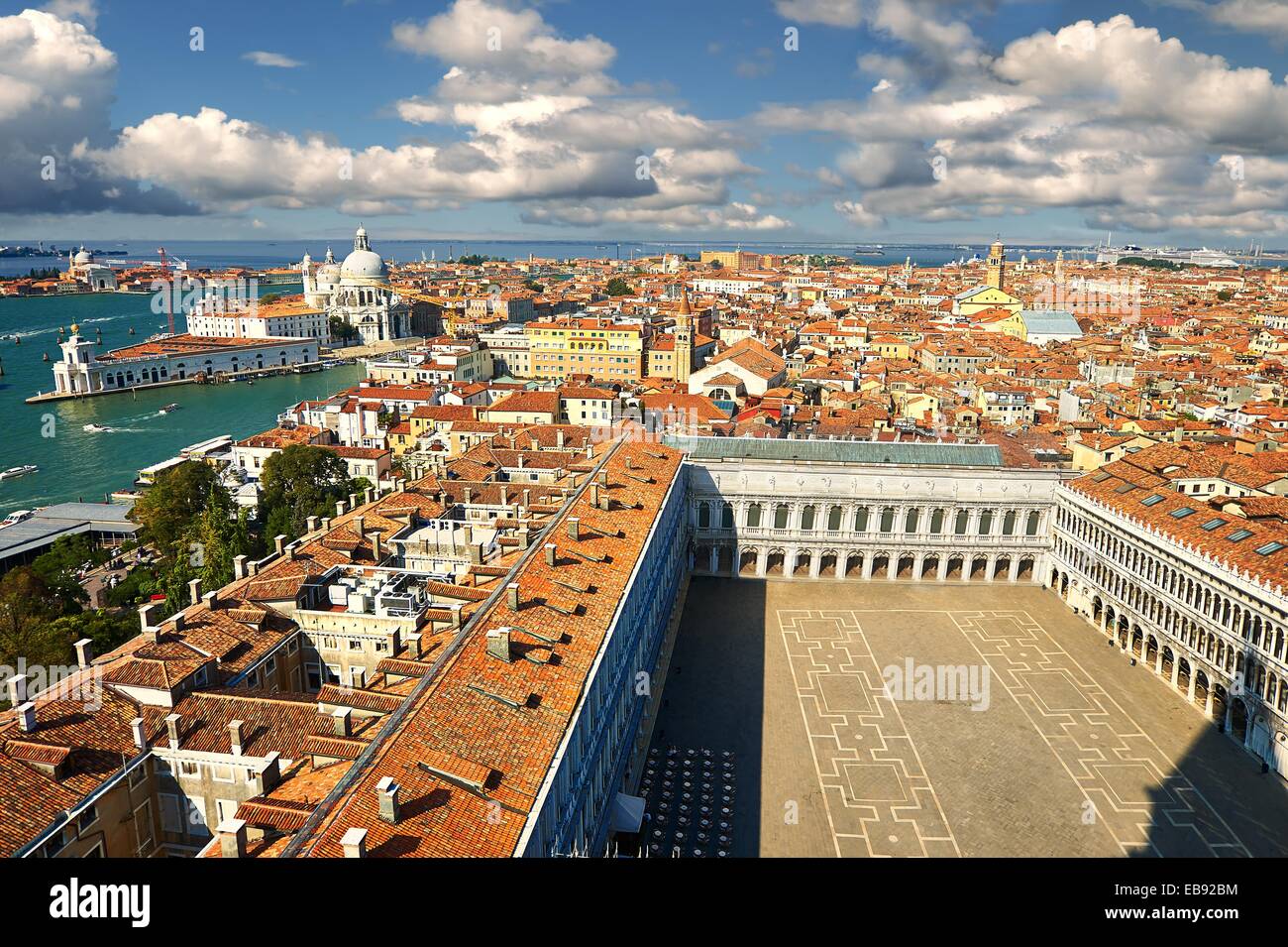 Arial view of St Mark's Square, Venice Italy. Stock Photo