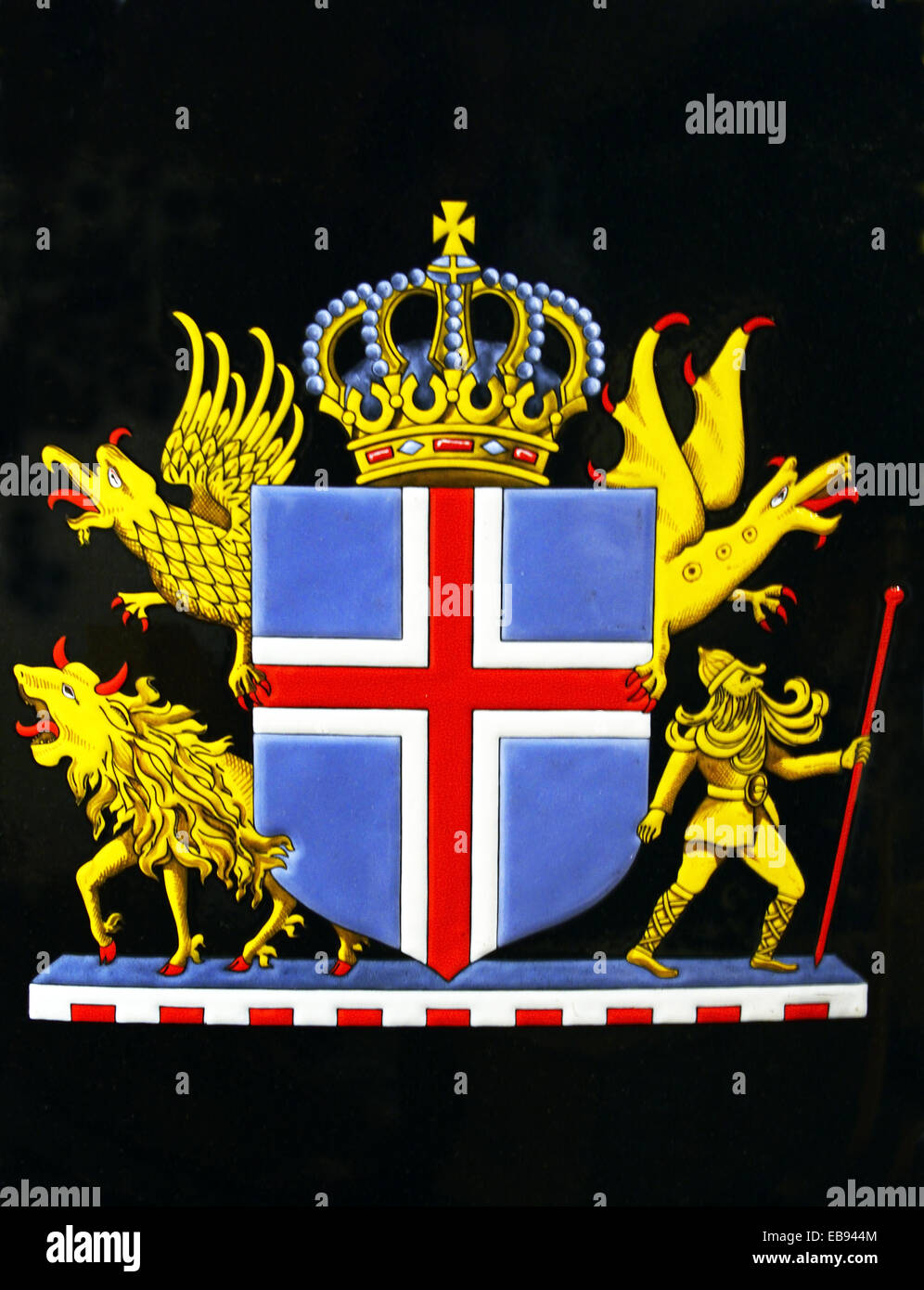 The coat of arms of the Kingdom of Iceland from 1919 to 1944 Stock Photo -  Alamy