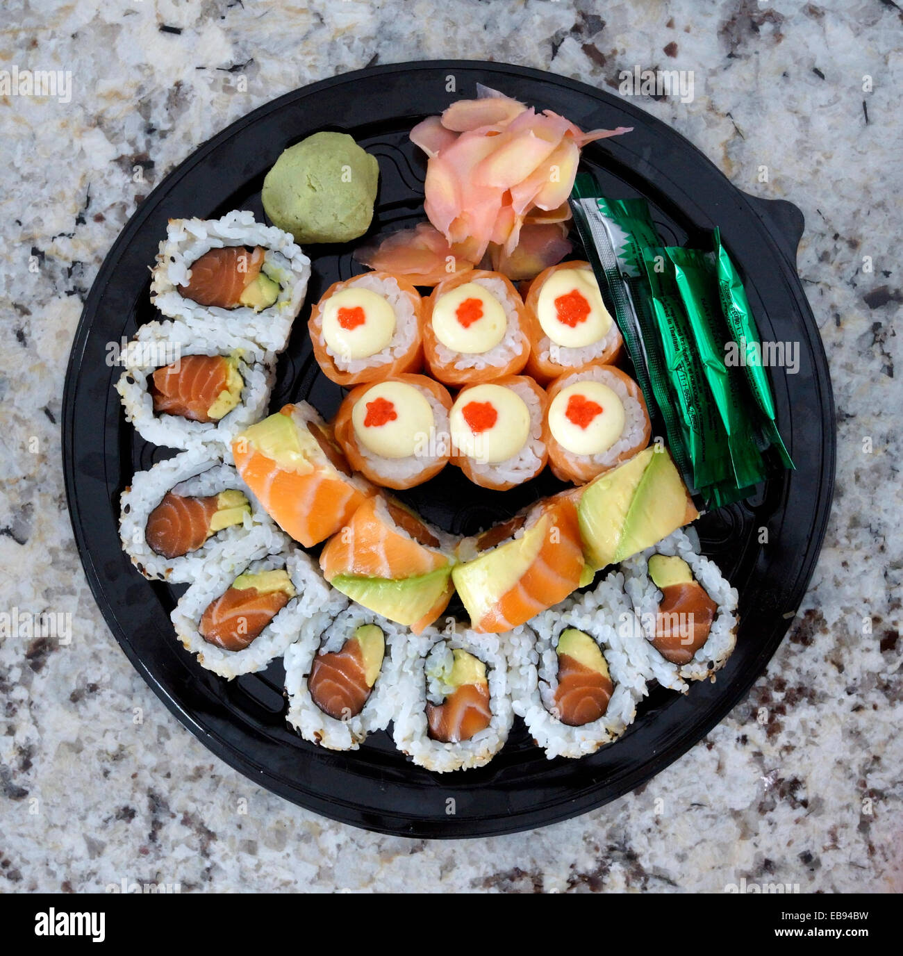 Take away sushi platter from local supermarket in Cape Town Stock Photo Alamy
