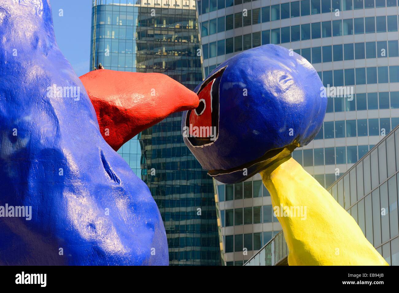 Sculpture by Catalan painter and sculptor Joan Miro in the main square