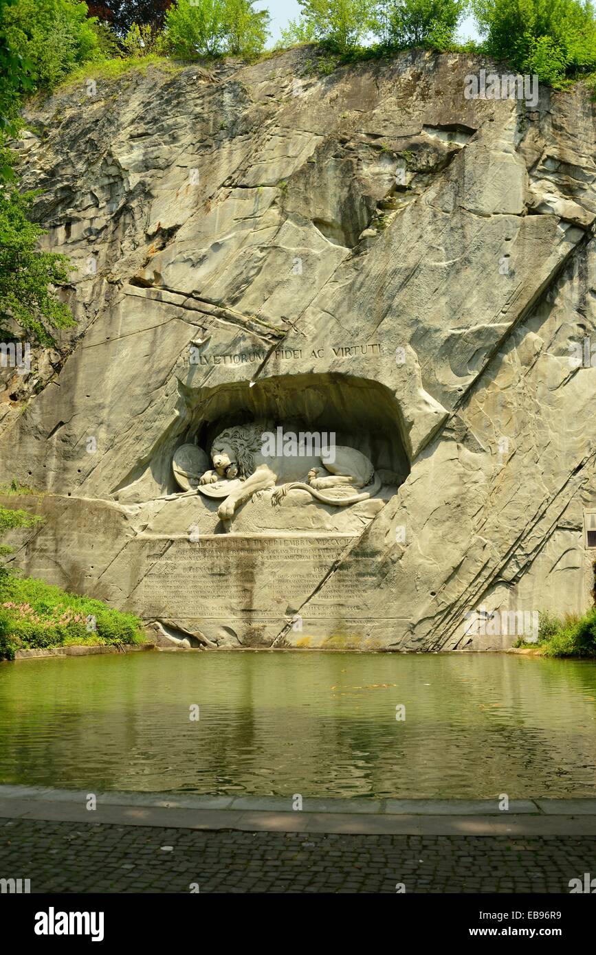 Lion monument at the entrance of the glacier garden, Lucerne