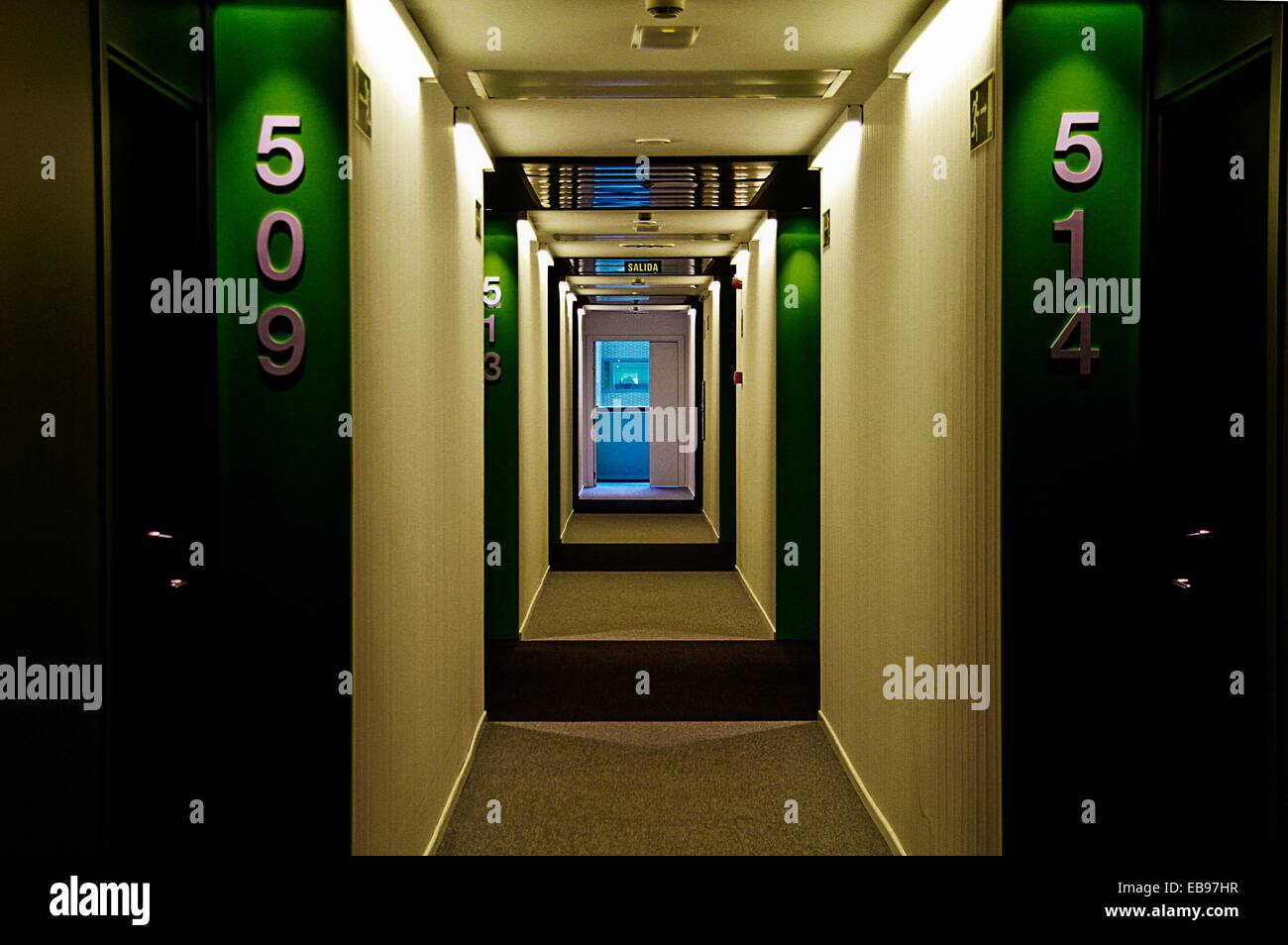 Hotel corridor, Madrid, Spain Stock Photo