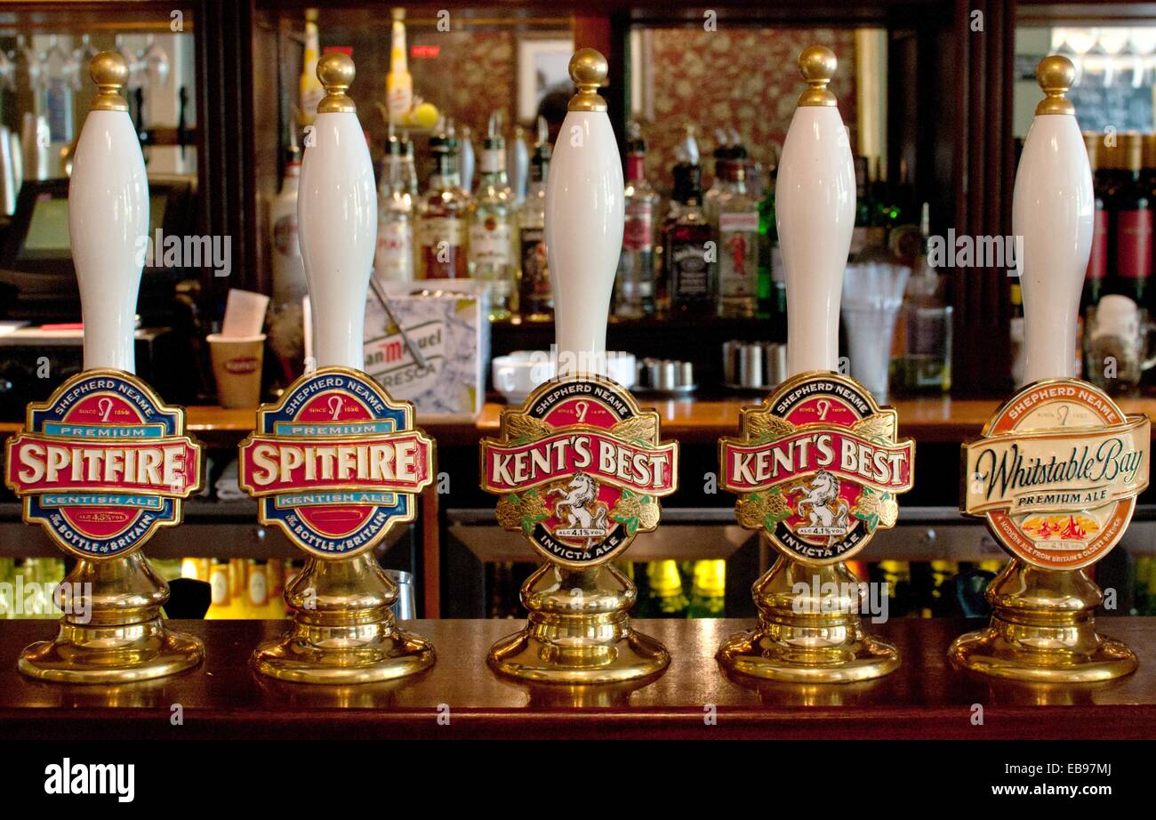 London English pub taps, UK Stock Photo - Alamy