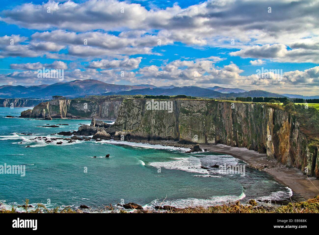 Cliffs at Cabo Busto, Valdes, Asturias, Spain Stock Photo - Alamy