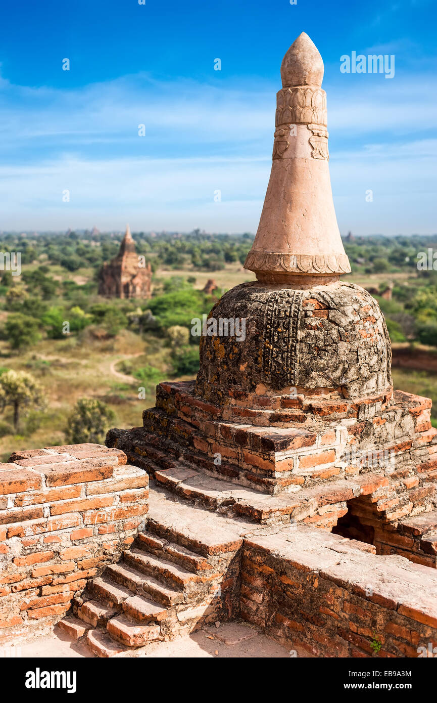 Travel landscapes and destinations. Amazing architecture of old Buddhist Temples at Bagan Kingdom, Myanmar (Burma) Stock Photo