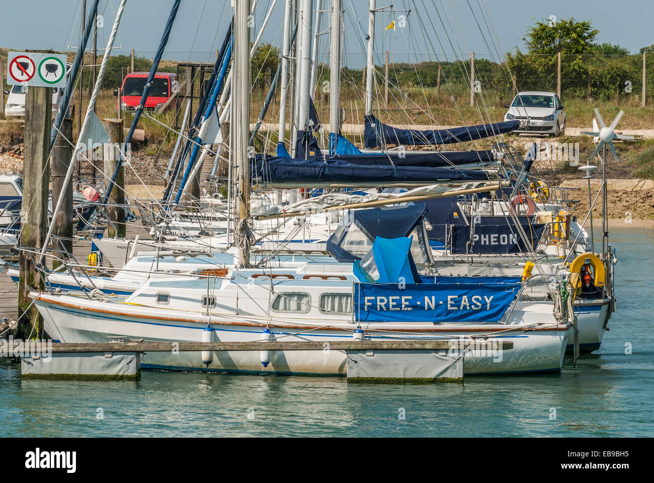 Yachts and boats at anchor on the River Arun, Littlehampton, West