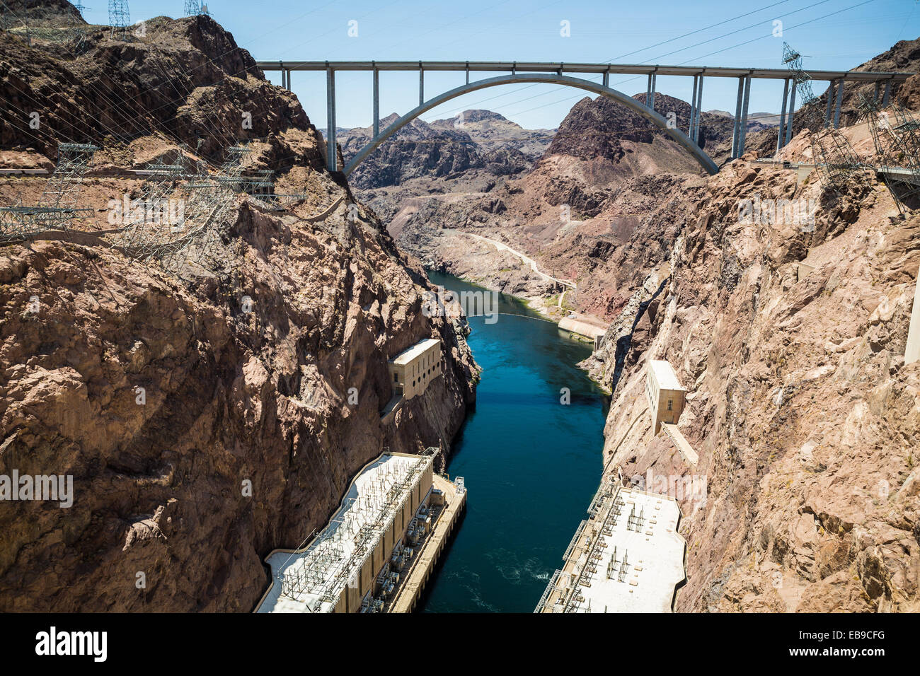 Hoover Dam and the Colorado River Stock Photo