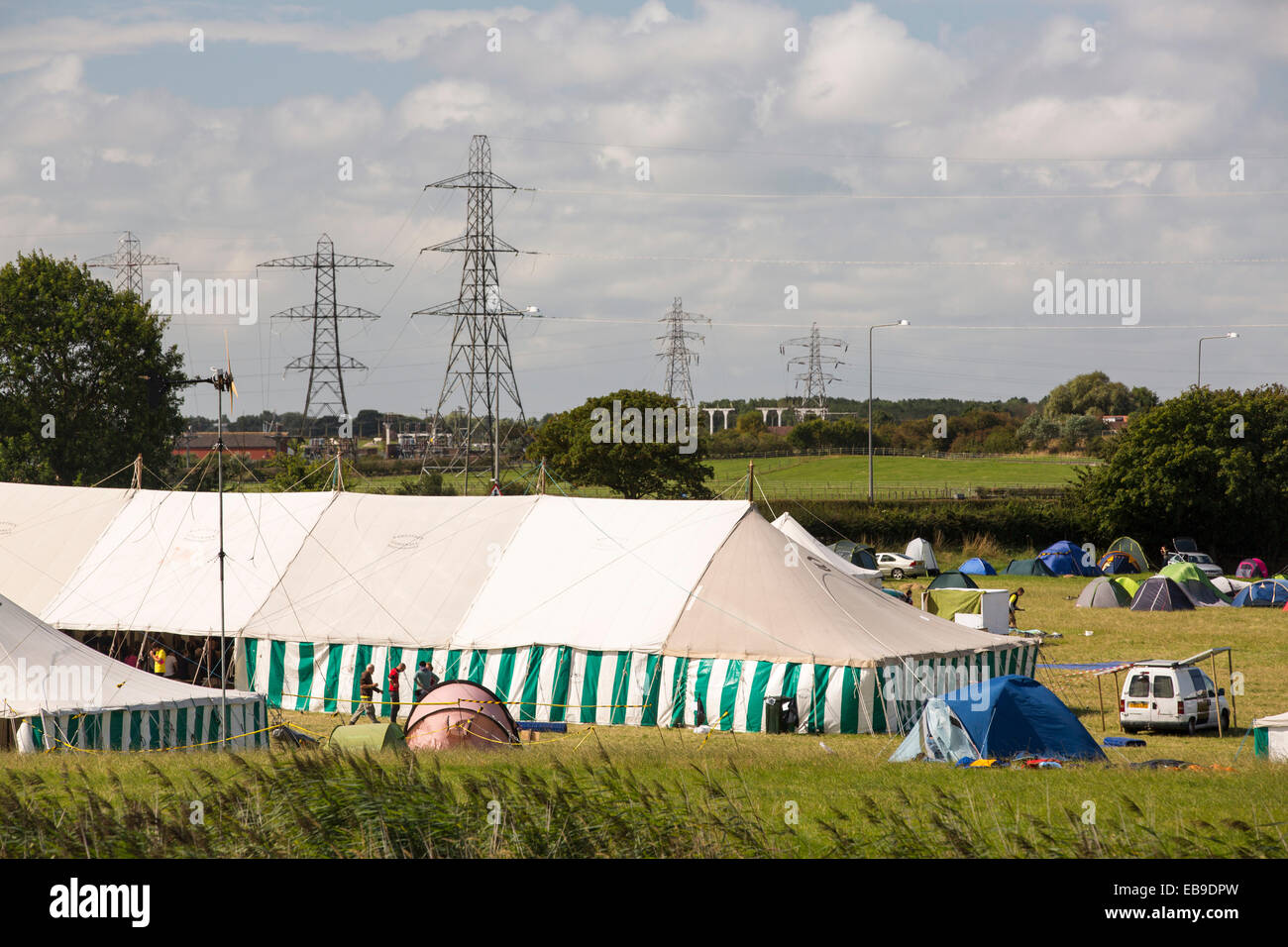 A protest camp against fracking at a farm site at Little Plumpton near Blackpool, Lancashire, UK, where the council for the first time in the UK, has granted planning permission for commercial fracking fro shale gas, by Cuadrilla. Stock Photo