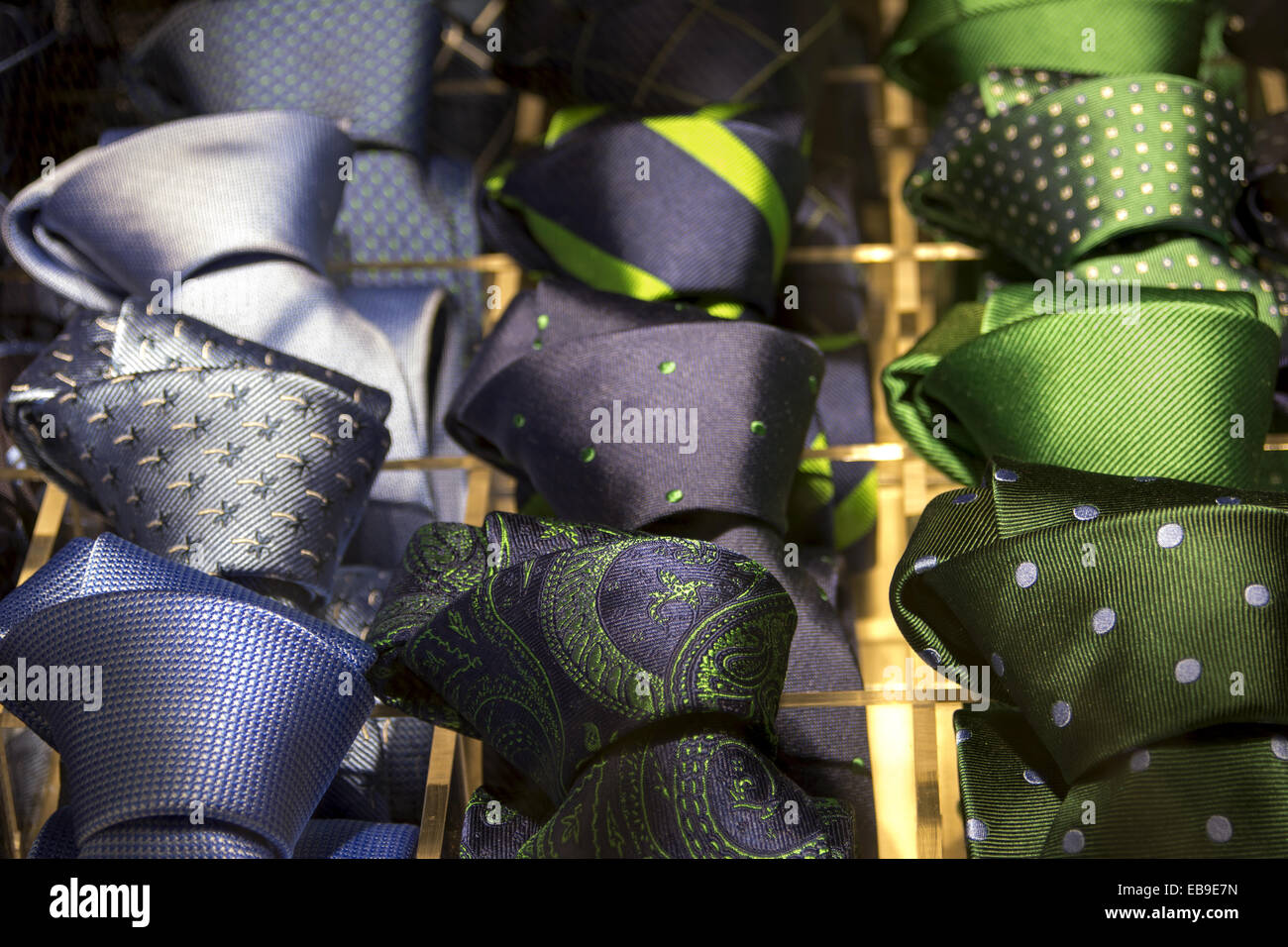 blue and green ties in male exhibitor Store Stock Photo Alamy